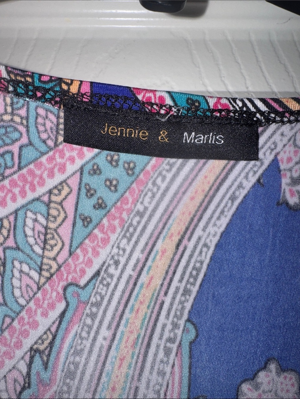 Jennie & Marlis Vibrant Paisley Draped Cowl Neck Blouse - Picture 2 of 3
